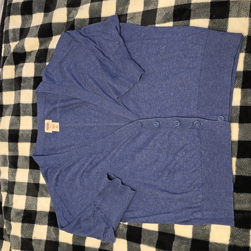 Mossimo Cropped Blue Cardigan